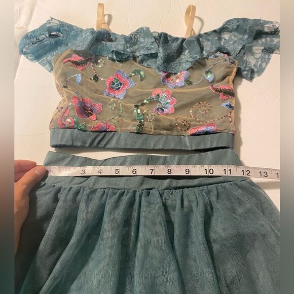 WEISSMAN Dance Costume 2 piece Sage green When We Were Young 11027 LC-large chil - Picture 12 of 14